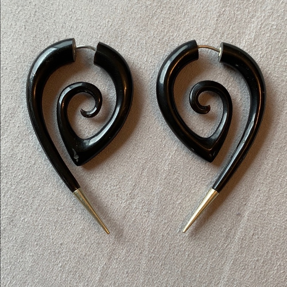 Black sterling earrings